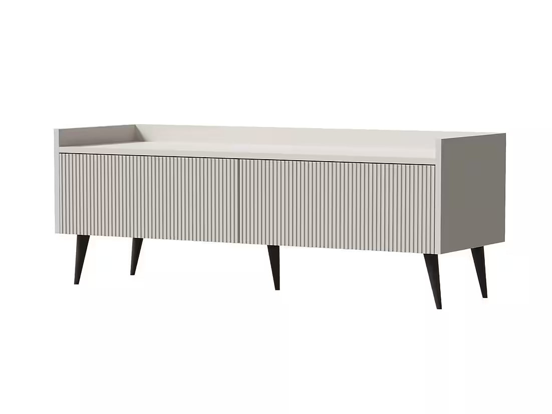 AVEN Board 121 cm – Design Lowboard kompakt mit 2 Türen (Kaschmir/Nussbaum)