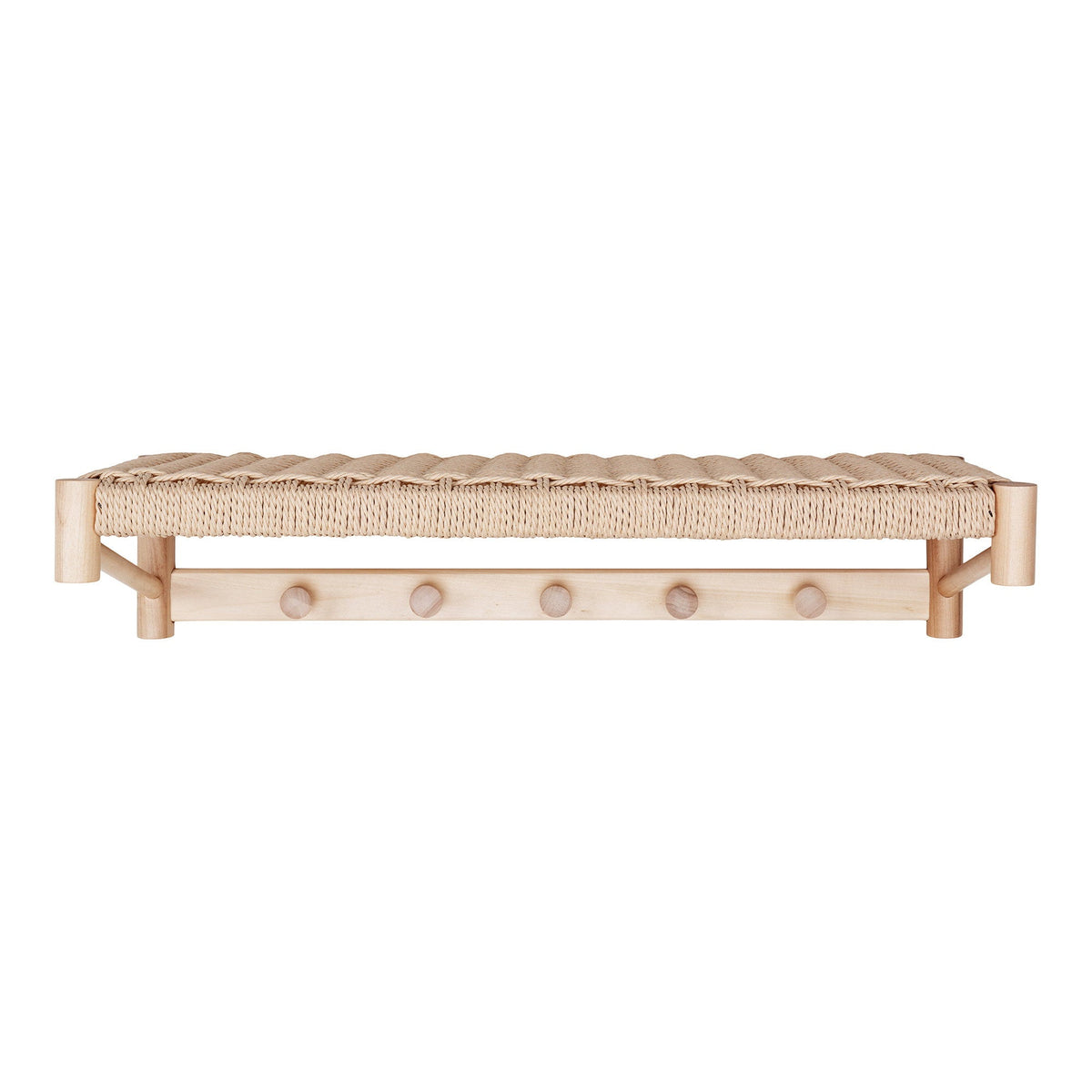 PolsterOase Möbel – Abano Hutablage aus Pappelholz und Papierkordel, Natur, 78 cm – Ansicht 3