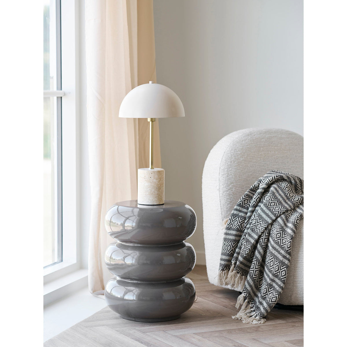 PolsterOase Möbel – Adana Plaid aus recycelter Baumwolle, Braun, 130 × 180 cm – Ansicht 4