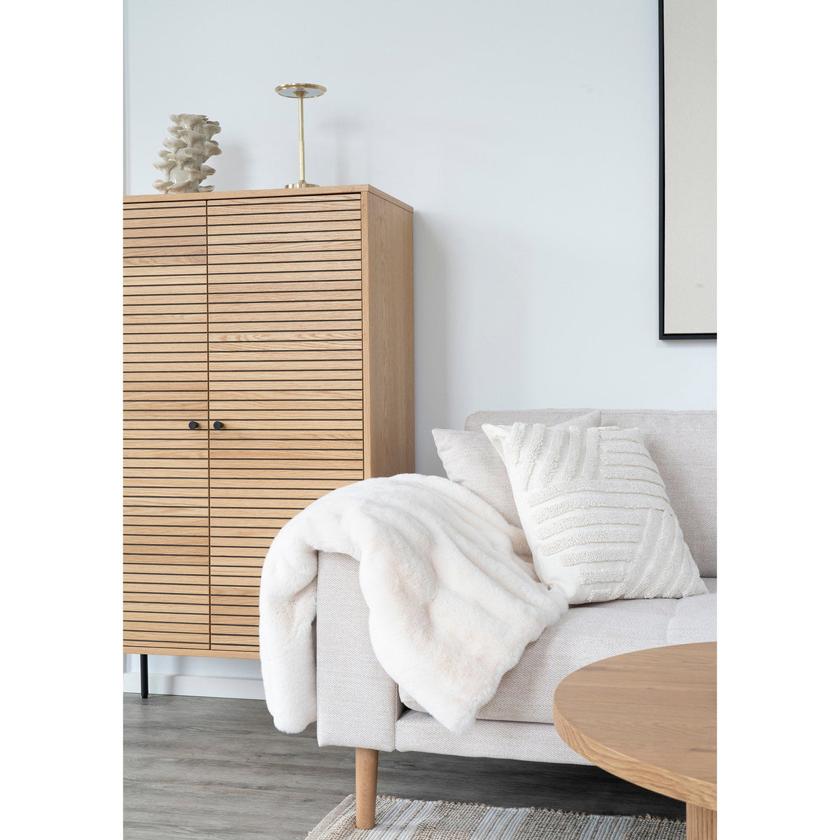 PolsterOase Möbel – Albany Kissen aus Baumwolle, Weiß, 45 × 45 cm – Ansicht 3