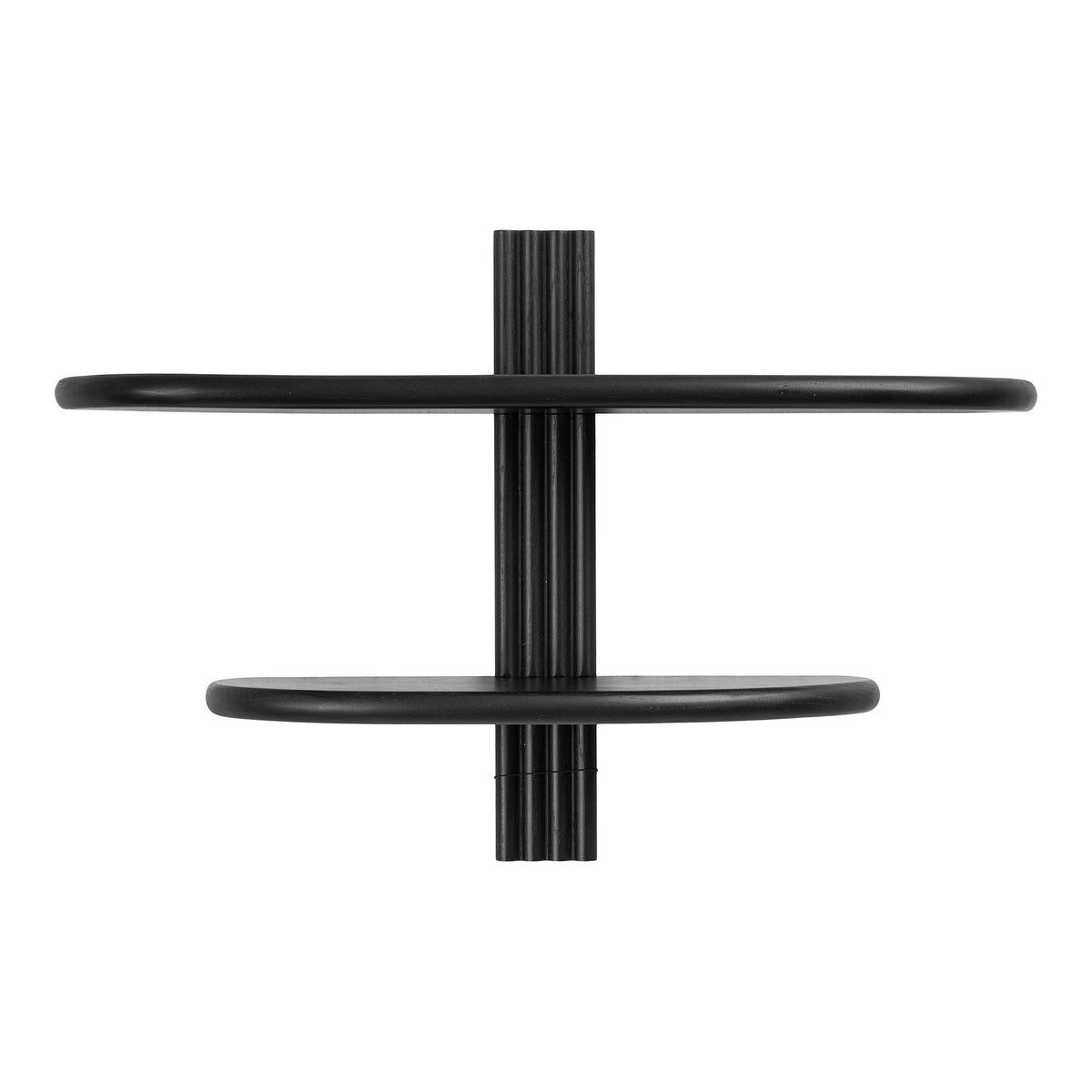 PolsterOase Möbel – Aliano Wandregal aus Eiche, Schwarz, 65 × 42, 5 cm