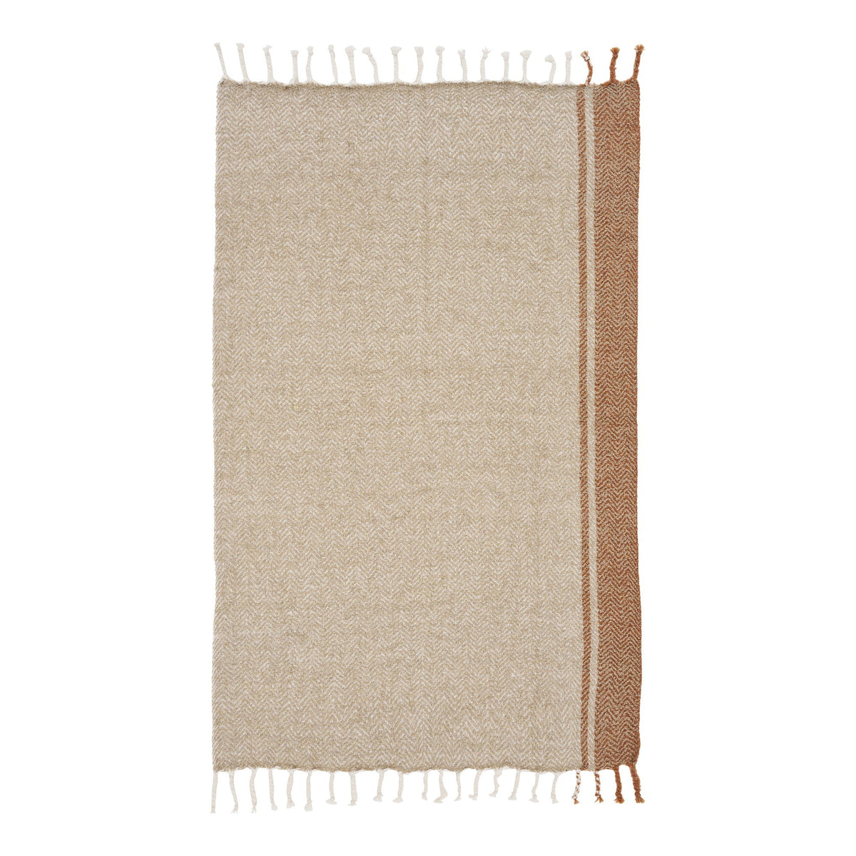 PolsterOase Möbel – Almora Plaid aus Acryl, Beige/Goldorange, 130 × 180 cm – Ansicht 3