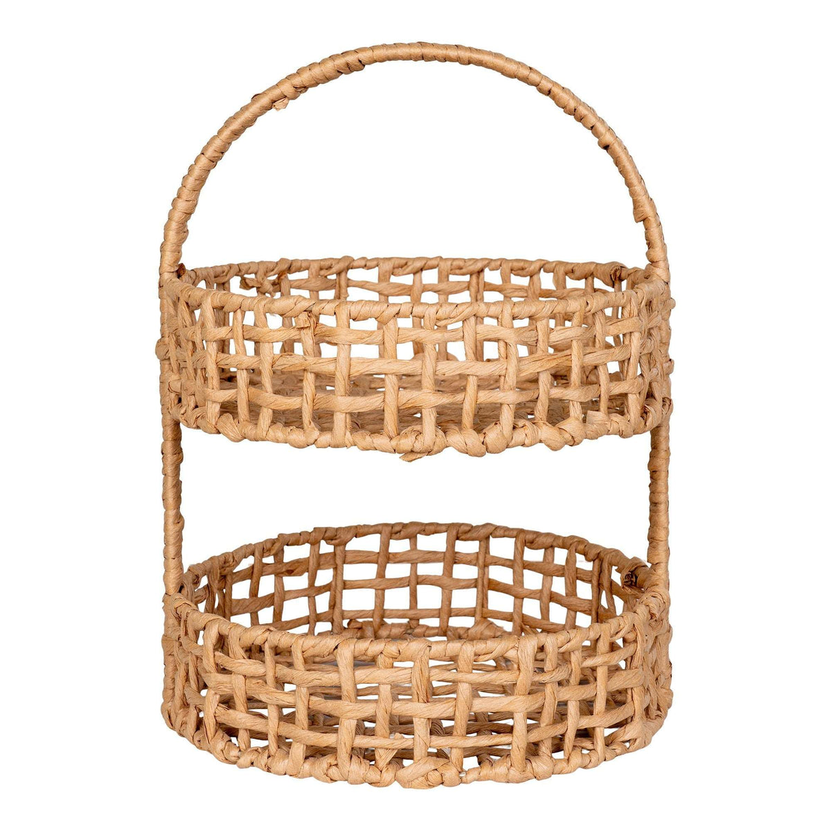 PolsterOase Möbel – Anadia Tablett aus Papier und Metall, Natur, Ø 29 cm