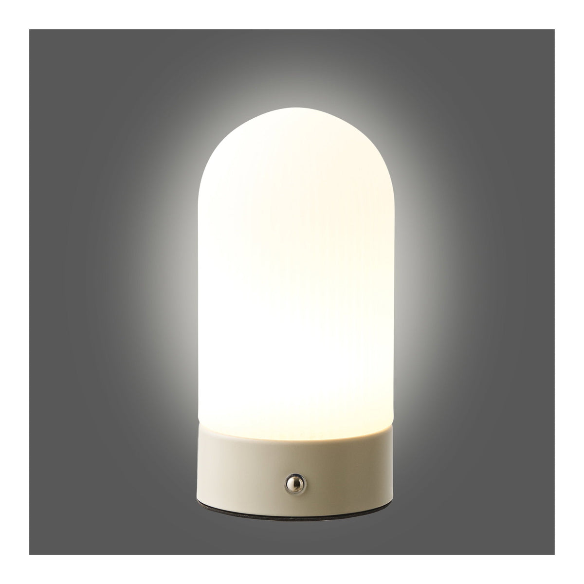 PolsterOase Möbel – Ashford Akku Tischlampe aus Metall und PE, Beige/Weiß – Ansicht 4