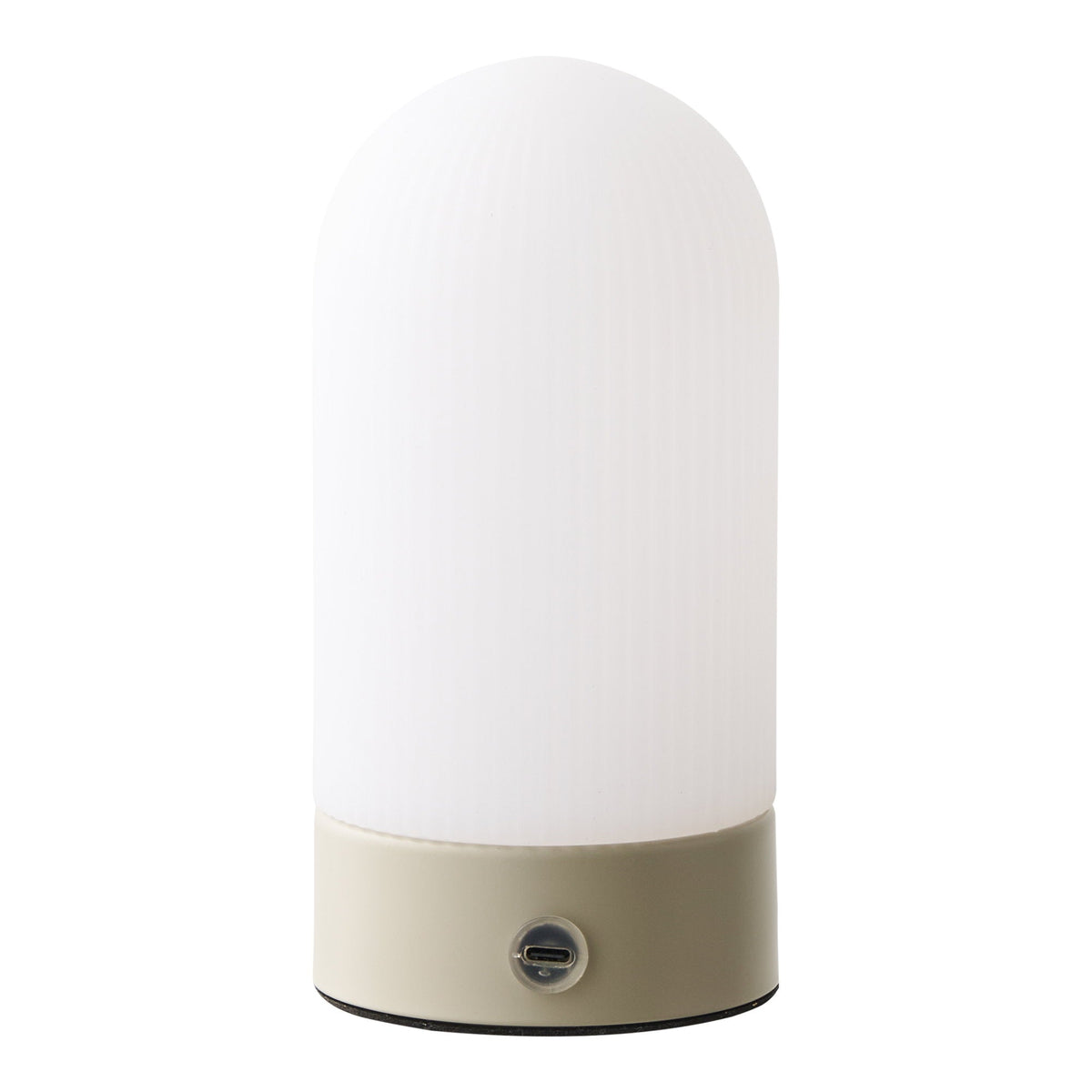 PolsterOase Möbel – Ashford Akku Tischlampe aus Metall und PE, Beige/Weiß – Ansicht 6