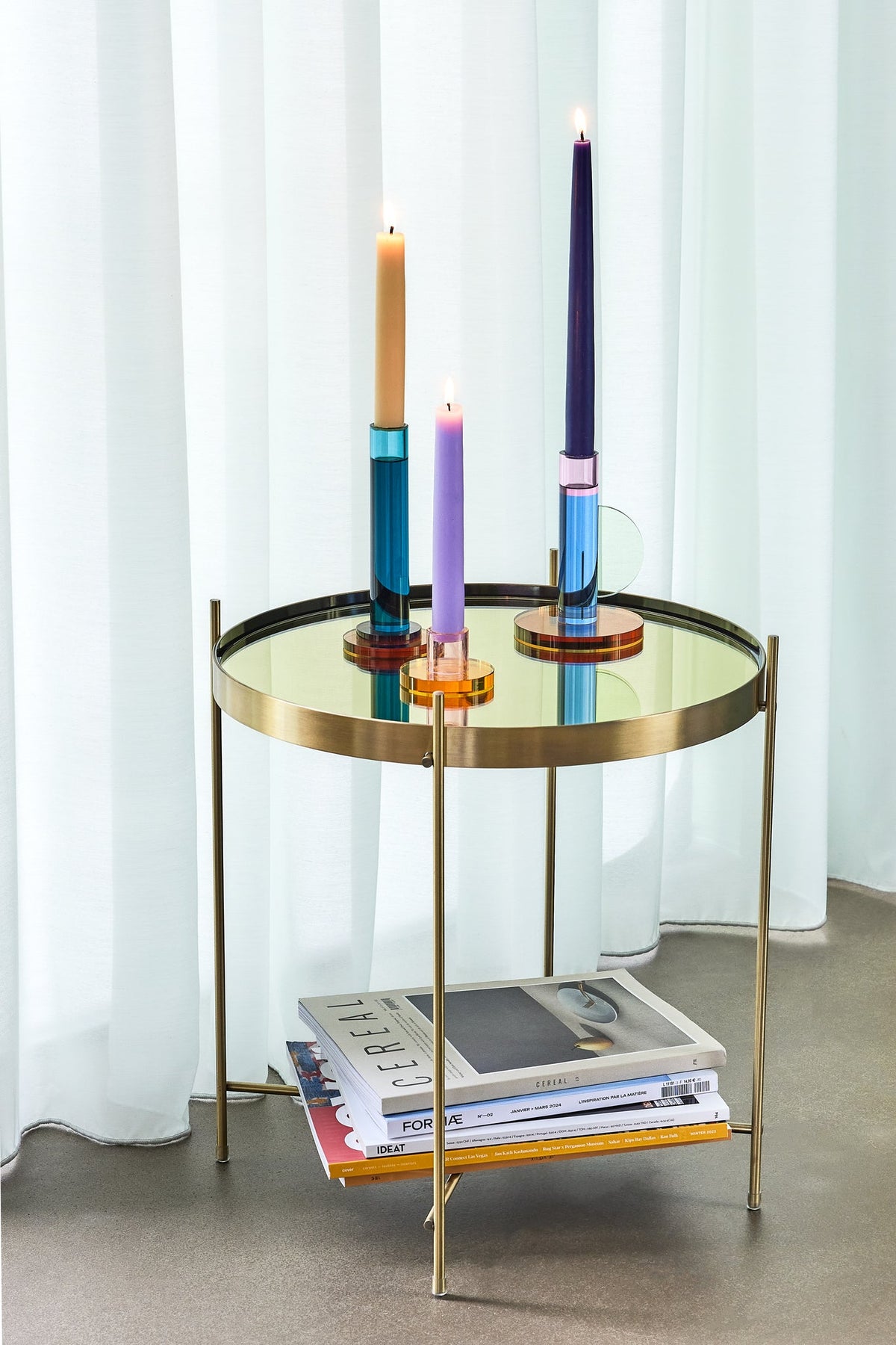 PolsterOase Möbel – Astro Kerzenständer aus Kristallglas, Blau – Ansicht 12