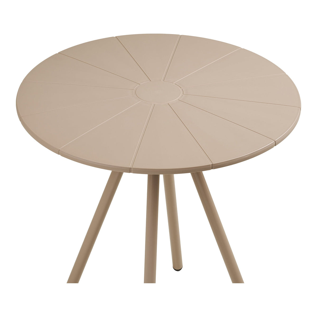 PolsterOase Möbel – Barletta Garten, Bistrotisch aus Polypropylen und Stahl, Taupe, Ø 70 cm – Ansicht 4