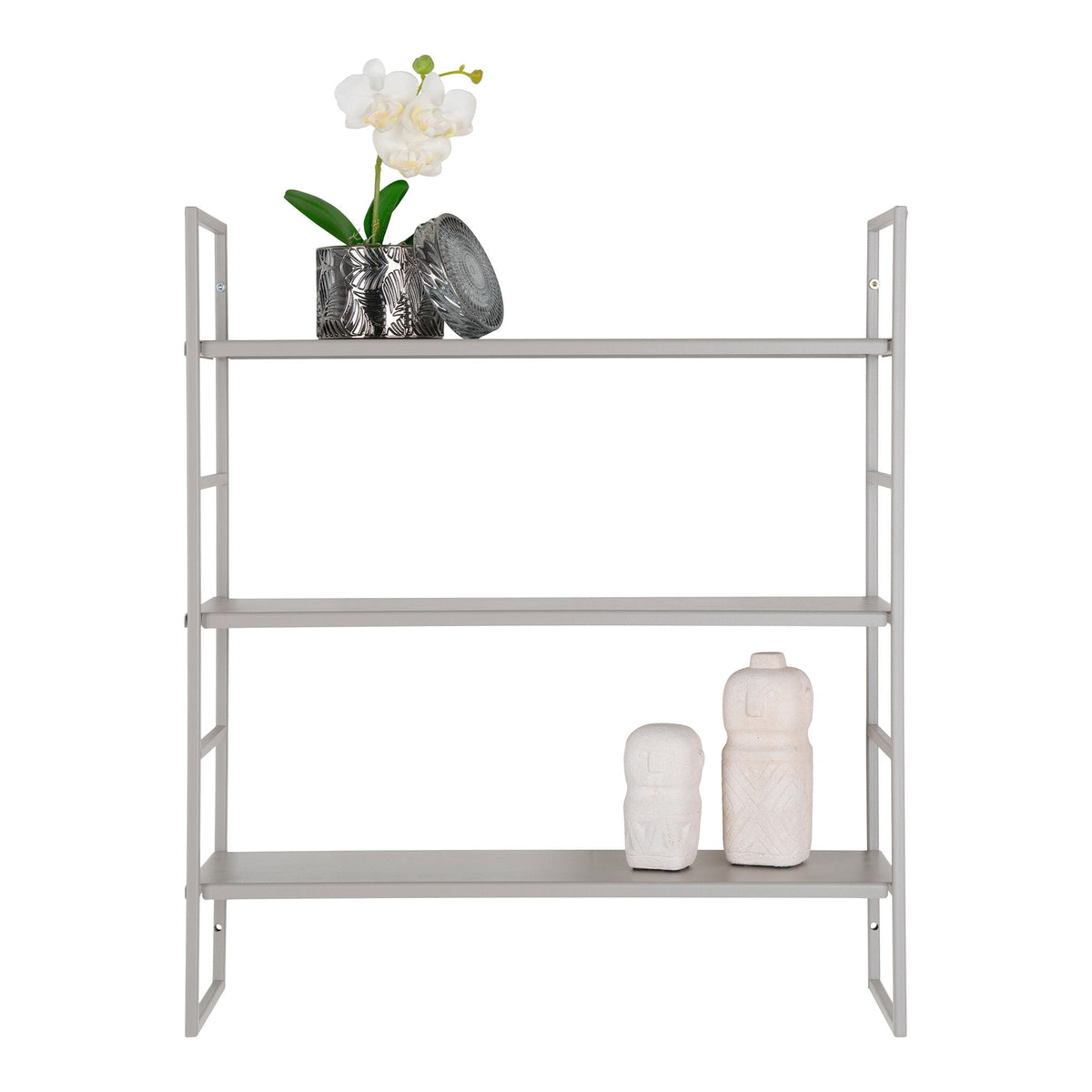 PolsterOase Möbel – Beja Shelves Regal, Stahl, grau, 3 Böden, 48 x 17 x 55 cm – Ansicht 3