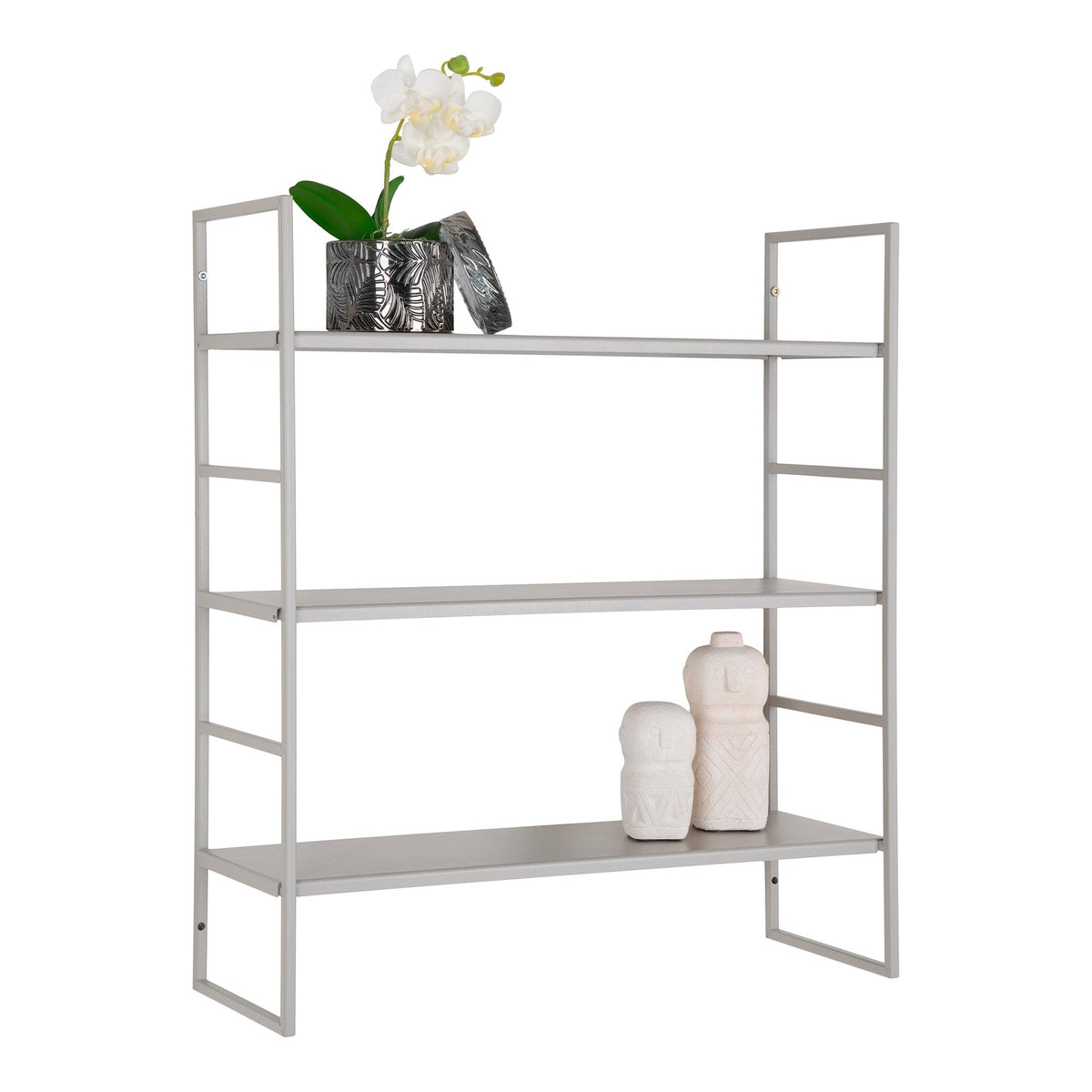 PolsterOase Möbel – Beja Shelves Regal, Stahl, grau, 3 Böden, 48 x 17 x 55 cm – Ansicht 5