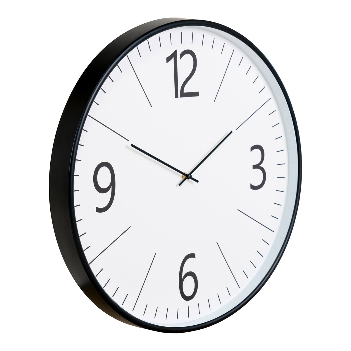 PolsterOase Möbel – Biel Wanduhr mit Glasfront und leisem Uhrwerk, Schwarz/Weiß, Ø 51 cm – Ansicht 2