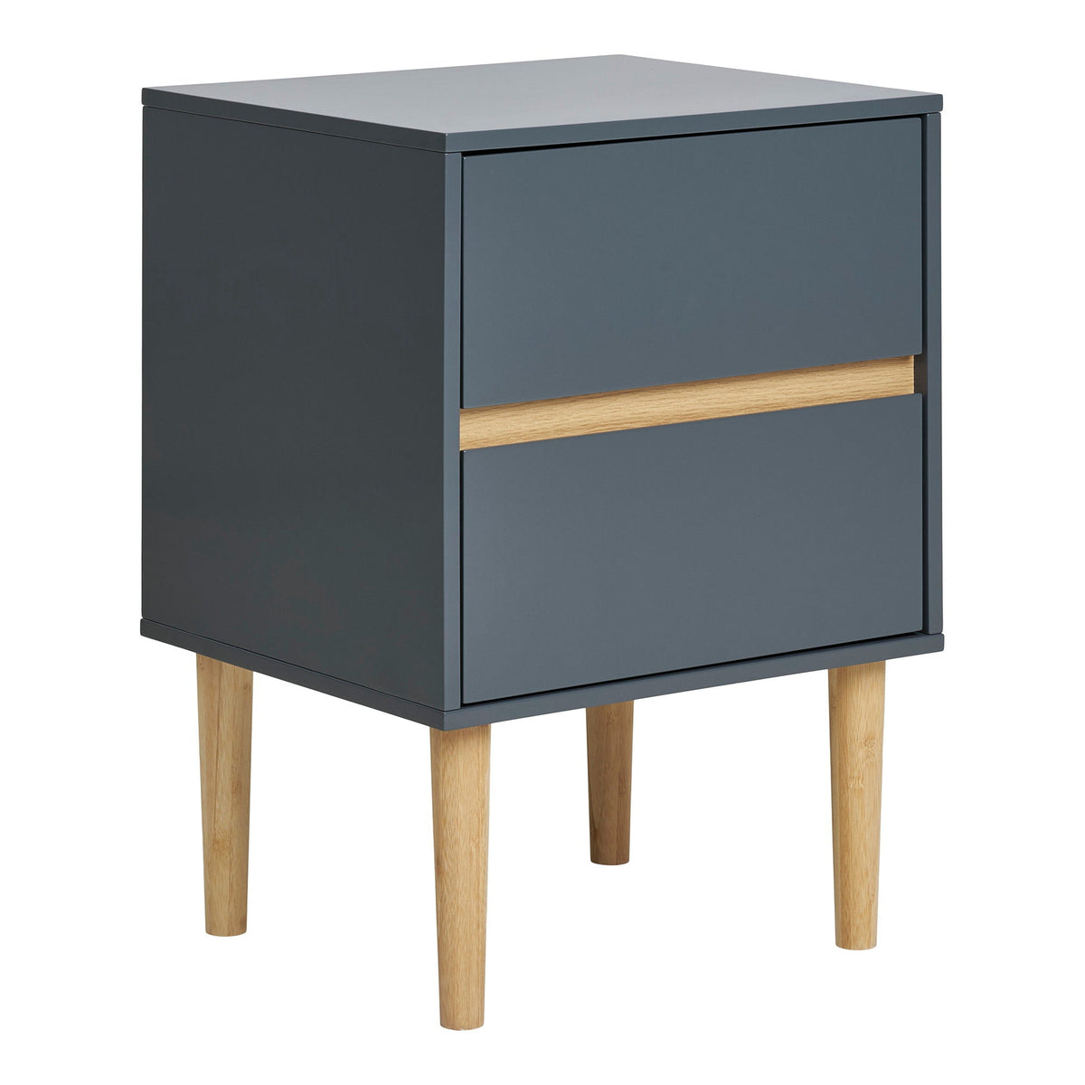 PolsterOase Möbel – Bisley Beistelltisch, lackiertes Holz, 2 Schubladen, dunkelgrau, 40x35x55 cm – Ansicht 3