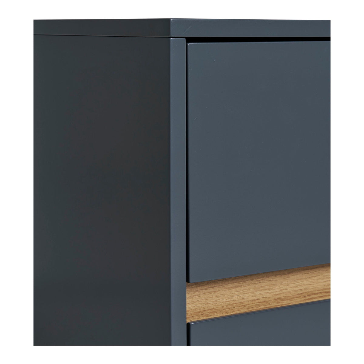 PolsterOase Möbel – Bisley Beistelltisch, lackiertes Holz, 2 Schubladen, dunkelgrau, 40x35x55 cm – Ansicht 5