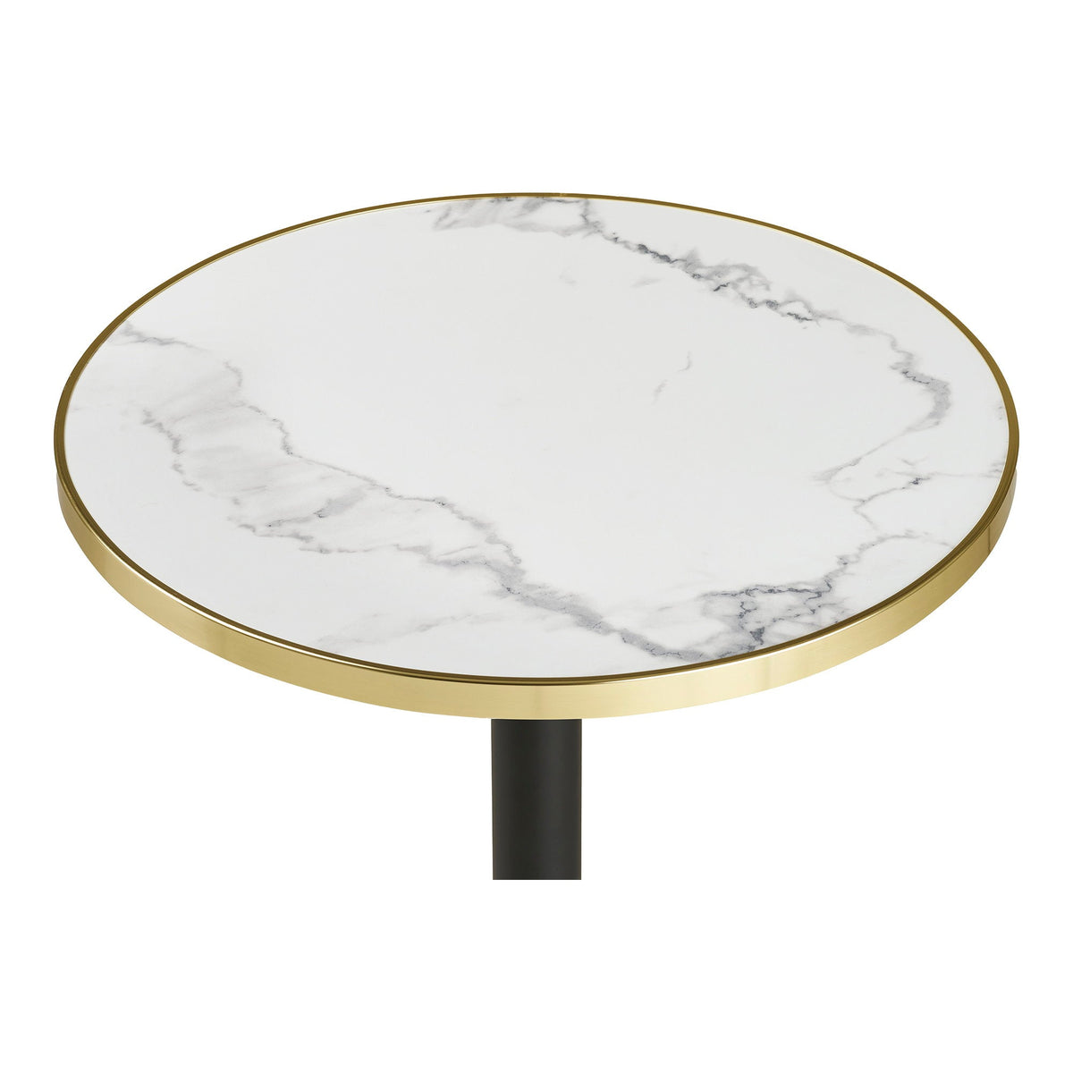 PolsterOase Möbel – Bistrotisch in Marmoroptik mit Aluminiumbeinen, Ø 60 cm – Ansicht 2