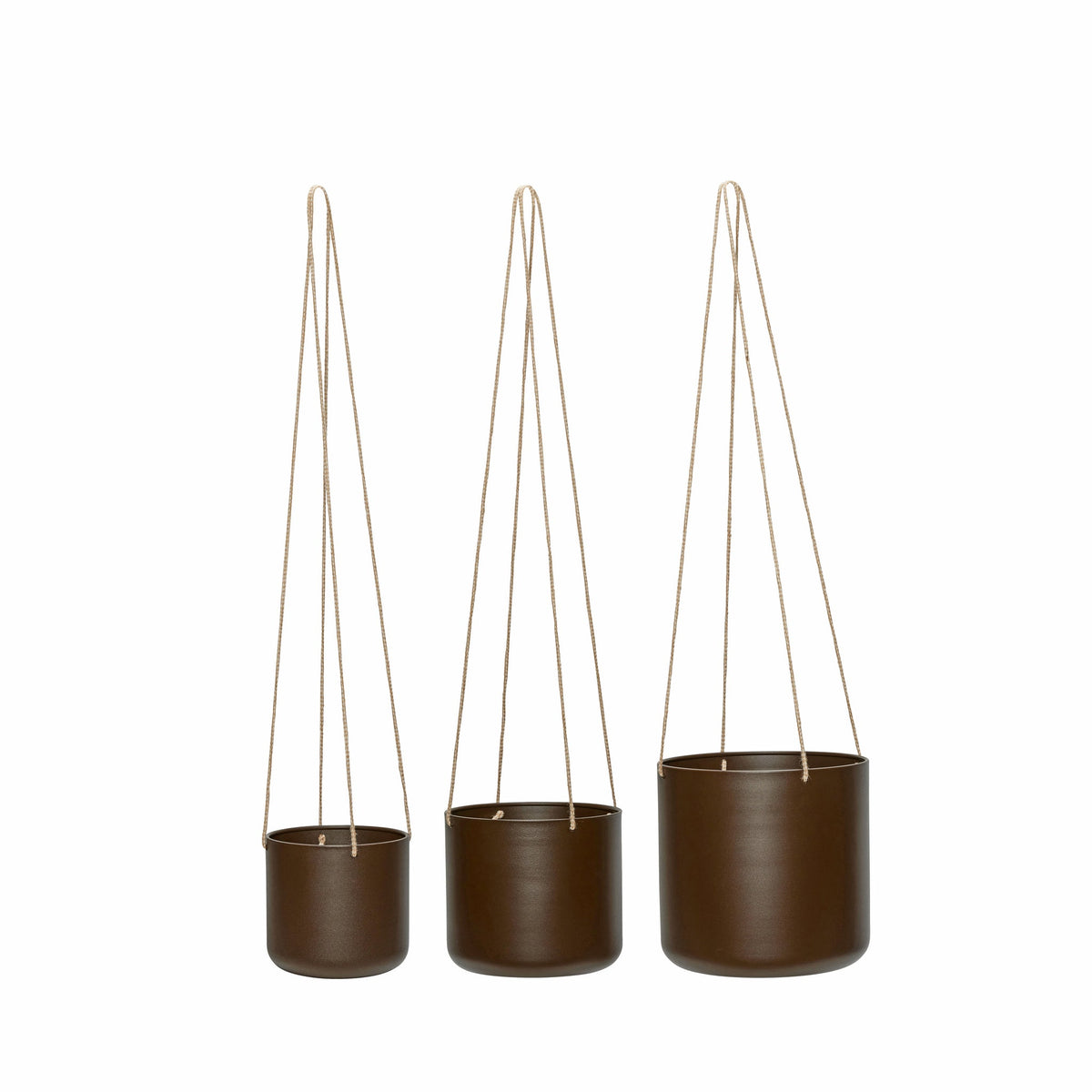 PolsterOase Möbel – Bloom Hänge, Pflanzgefäße aus Baumwoll, Canvas und Eisen, 3er, Set
