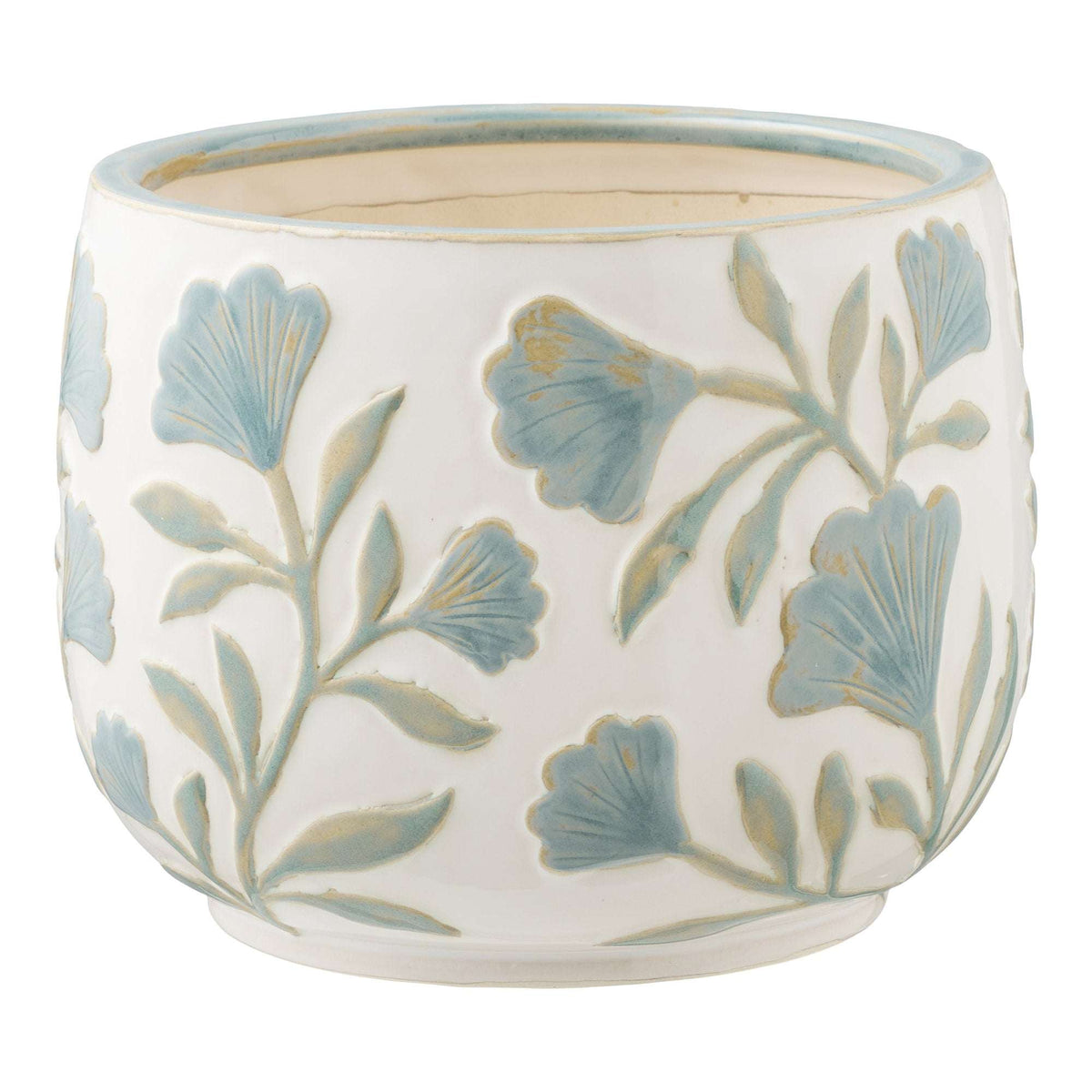 PolsterOase Möbel – Blumentopf, Keramik, Weiß, Mix ø22, 5 x 17, 5 cm