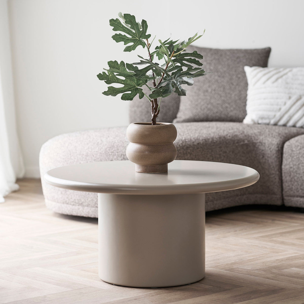 PolsterOase Möbel – Blumentopf aus Keramik, Braun, Ø 19 cm – Ansicht 2