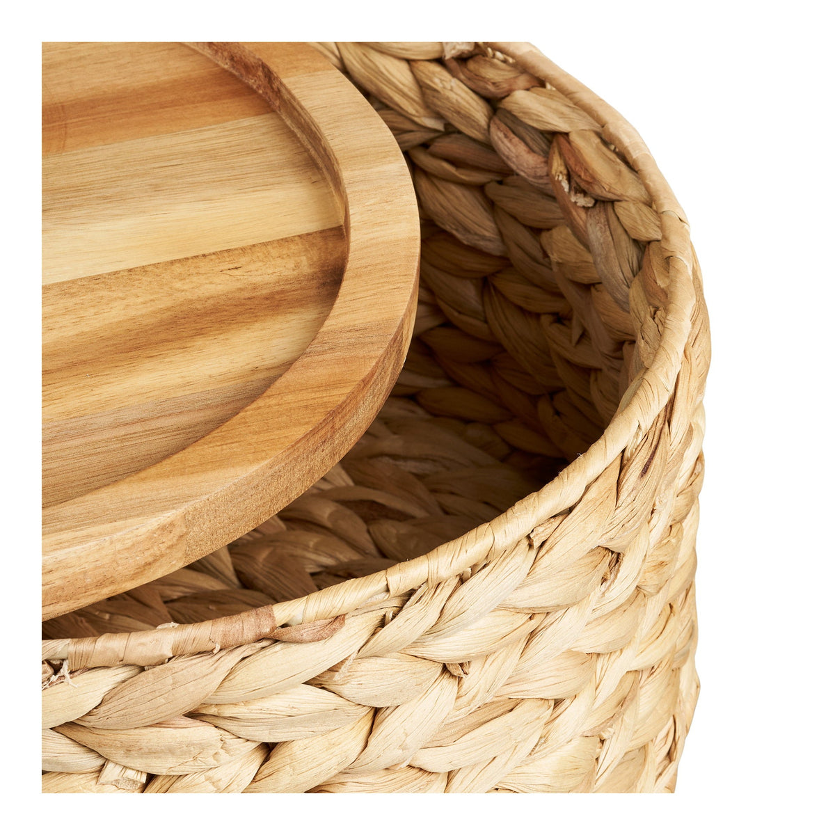 PolsterOase Möbel – Botofte Körbe aus Wasserhyazinthe und Holz, 3er, Set – Ansicht 3