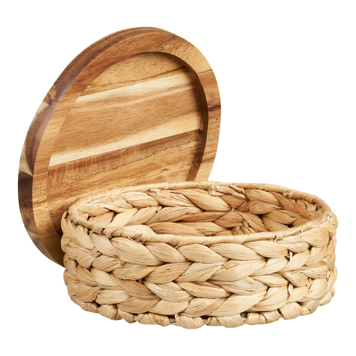PolsterOase Möbel – Botofte Körbe aus Wasserhyazinthe und Holz, 3er, Set – Ansicht 4