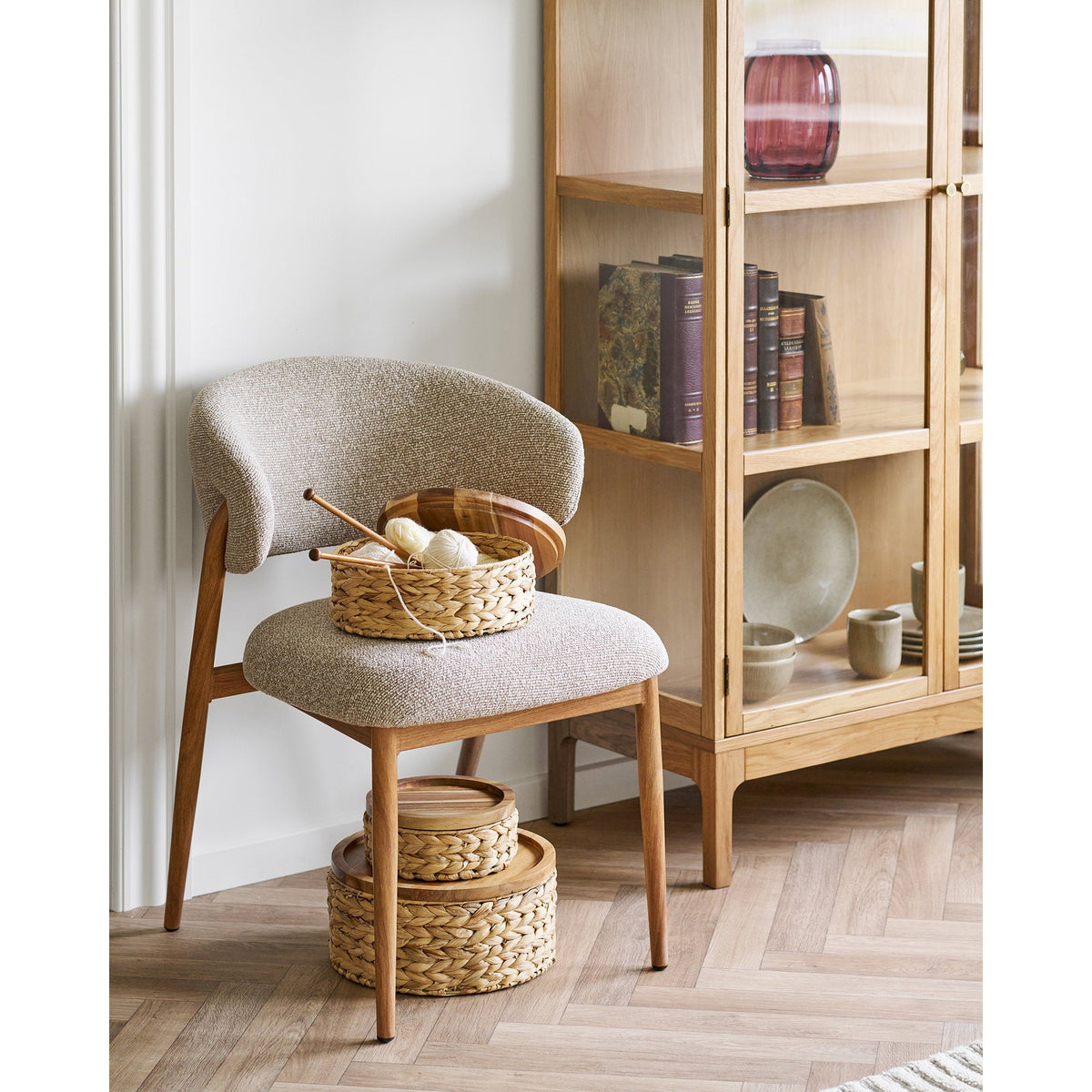 PolsterOase Möbel – Botofte Körbe aus Wasserhyazinthe und Holz, 3er, Set – Ansicht 5