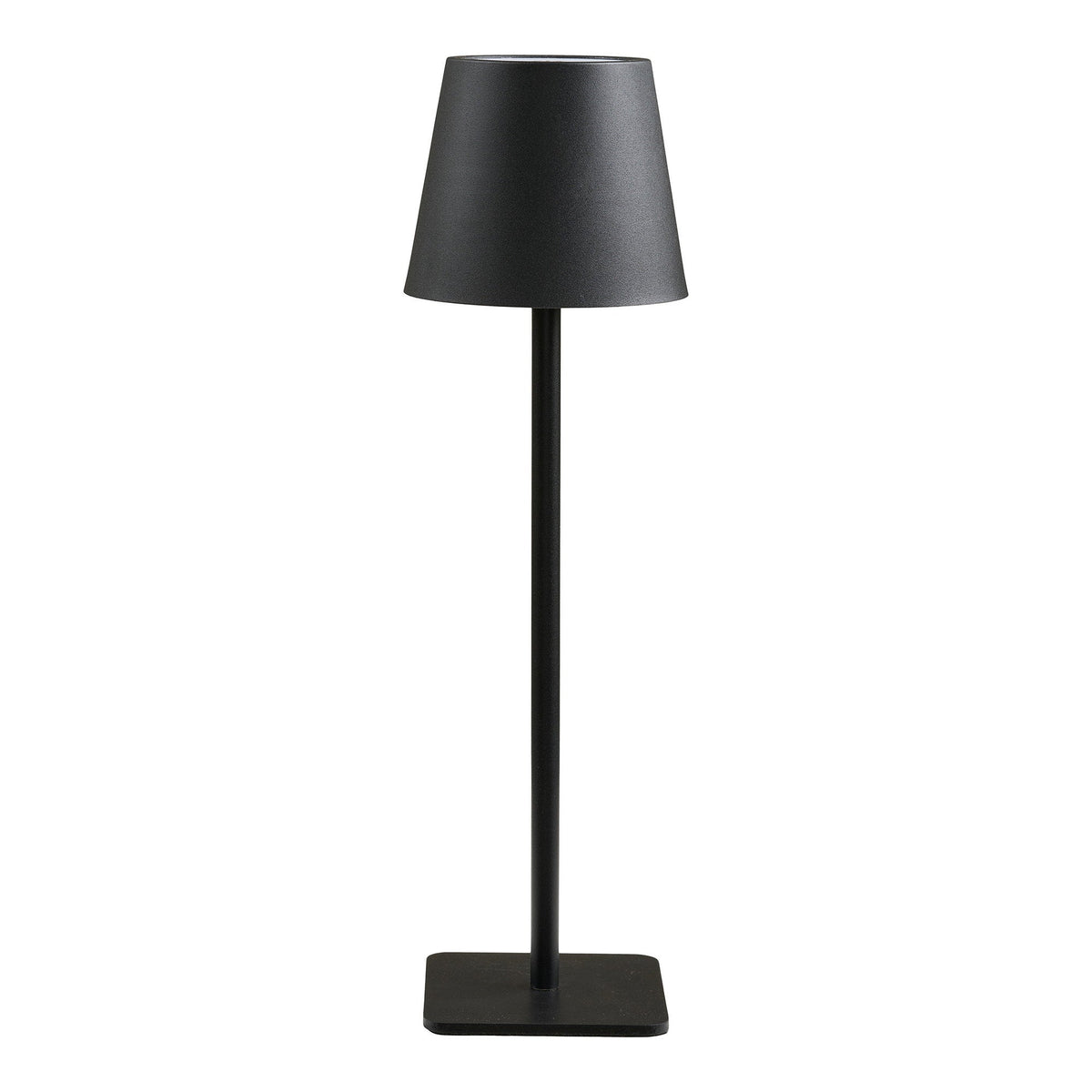 PolsterOase Möbel – Bradford Akku, Tischlampe aus Metall und Fiberglas, Schwarz