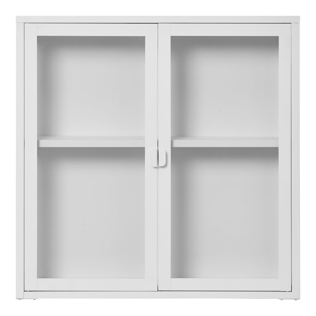 PolsterOase Möbel – Brisbane Wandvitrine aus Stahl und Glas, 2 Türen, Weiß
