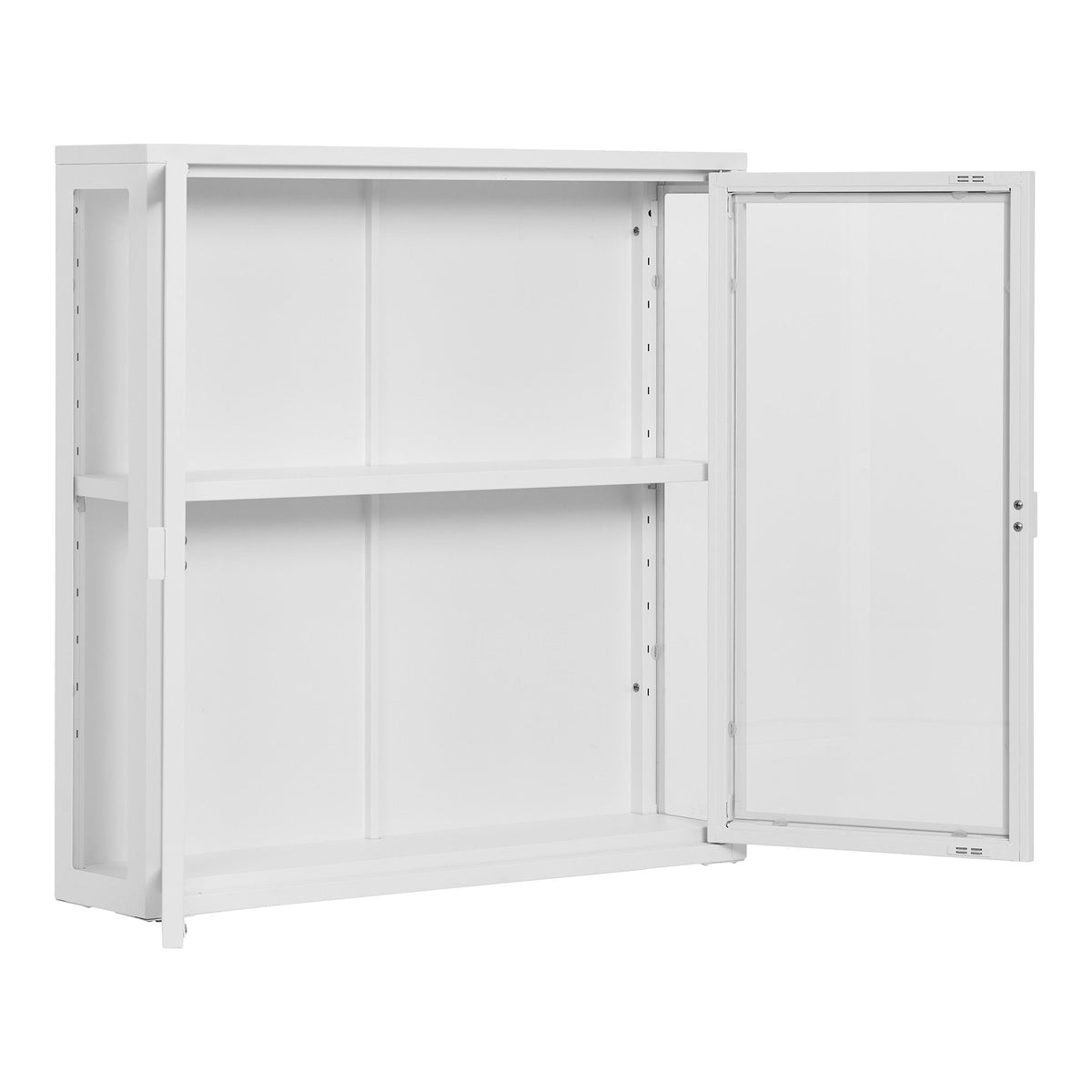 PolsterOase Möbel – Brisbane Wandvitrine aus Stahl und Glas, 2 Türen, Weiß – Ansicht 4