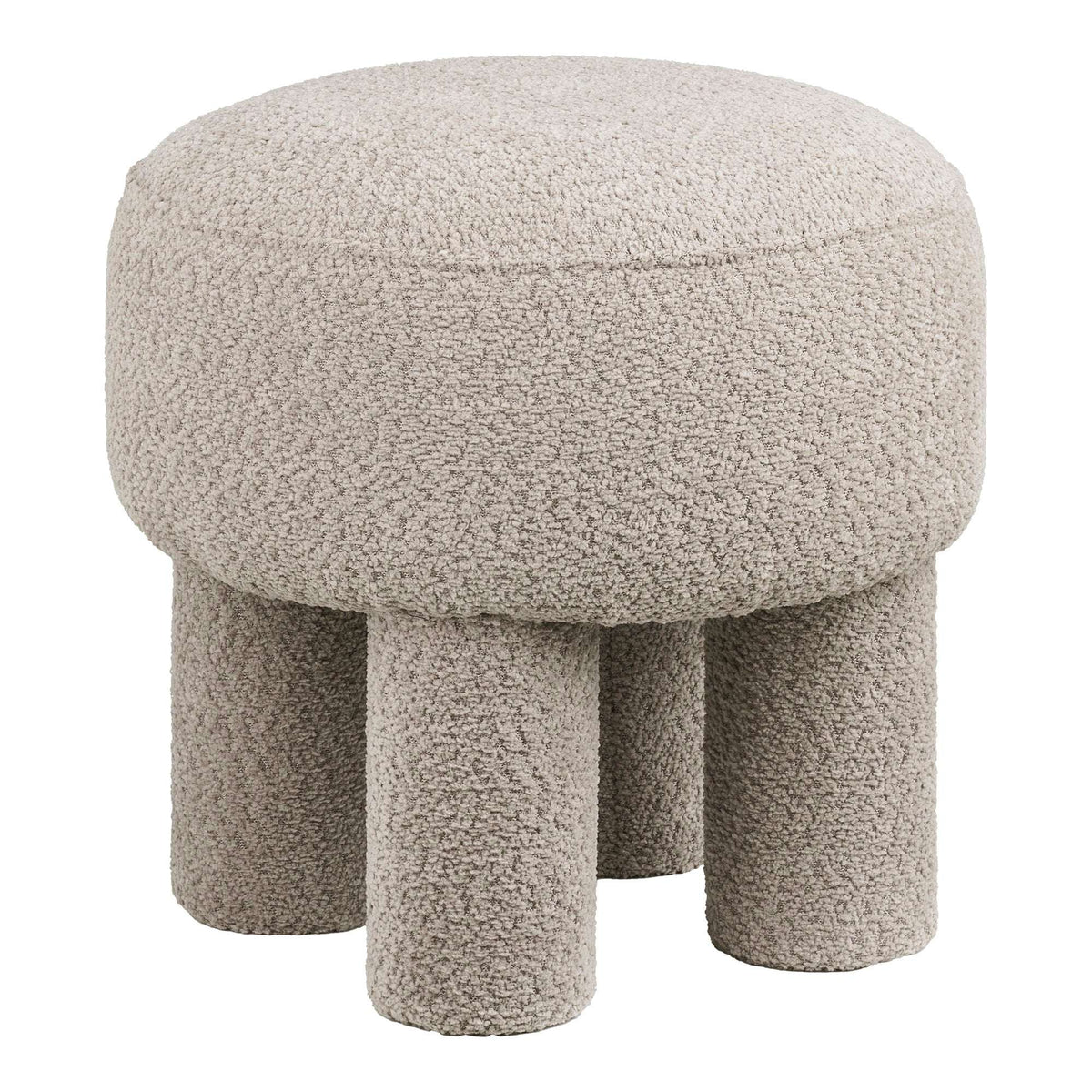 PolsterOase Möbel – Canberra Pouf, Hellgrau, Ø 43 cm