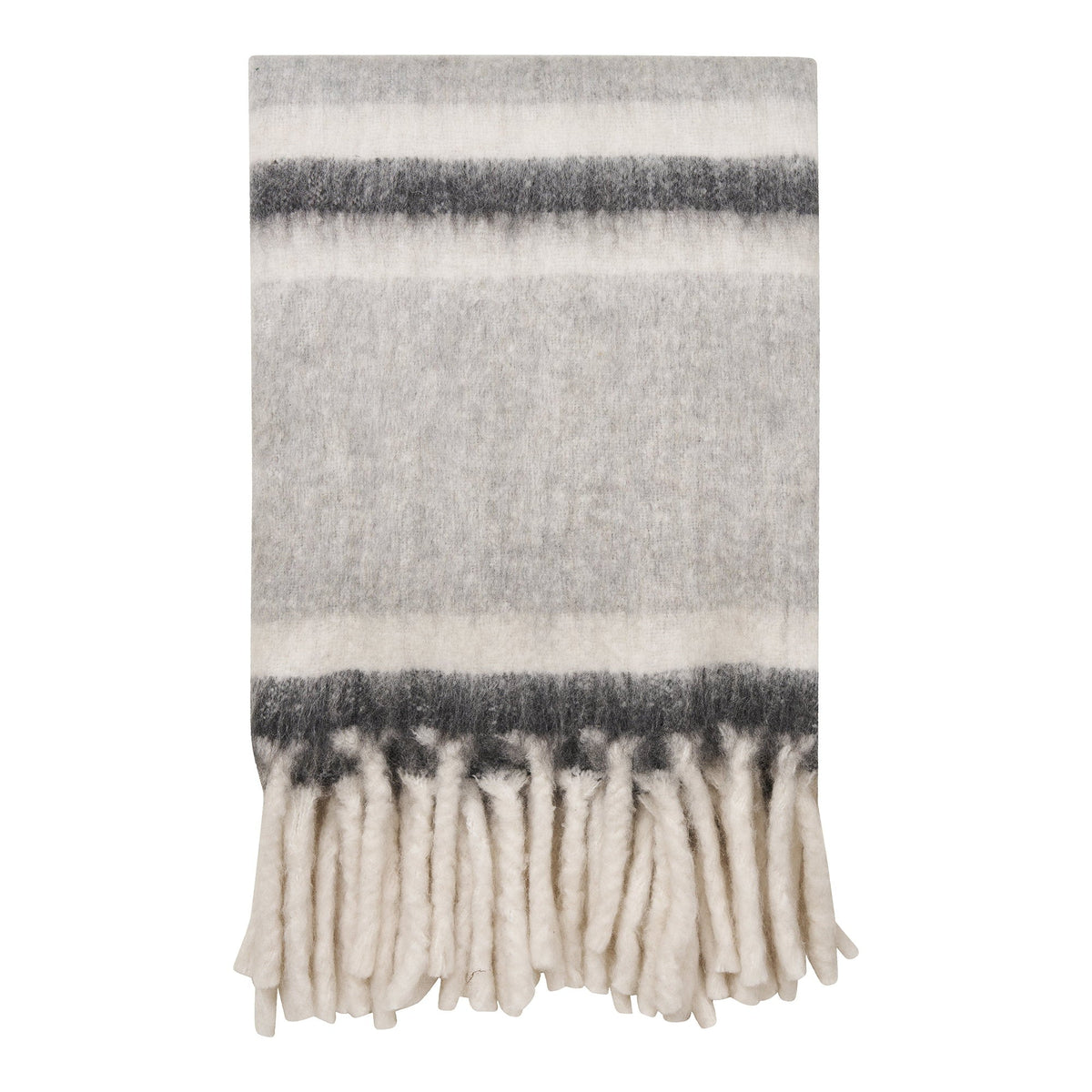 PolsterOase Möbel – Carmel Plaid aus Wolle, Grau/Weiß, 130 × 170 cm