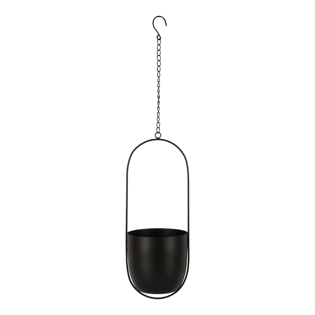 PolsterOase Möbel – Celle Hängeblumentopf aus Metall, Schwarz, 37, 5 cm