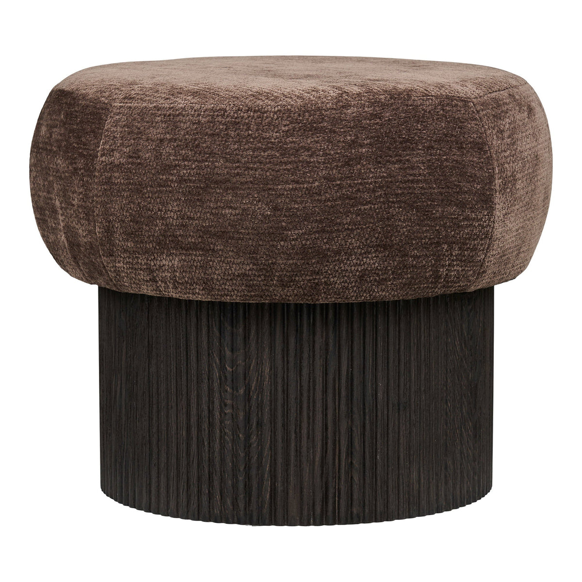 PolsterOase Möbel – Christchurch Pouf mit Chenille, Bezug, Dunkelbraun, Ø 52 cm – Ansicht 2