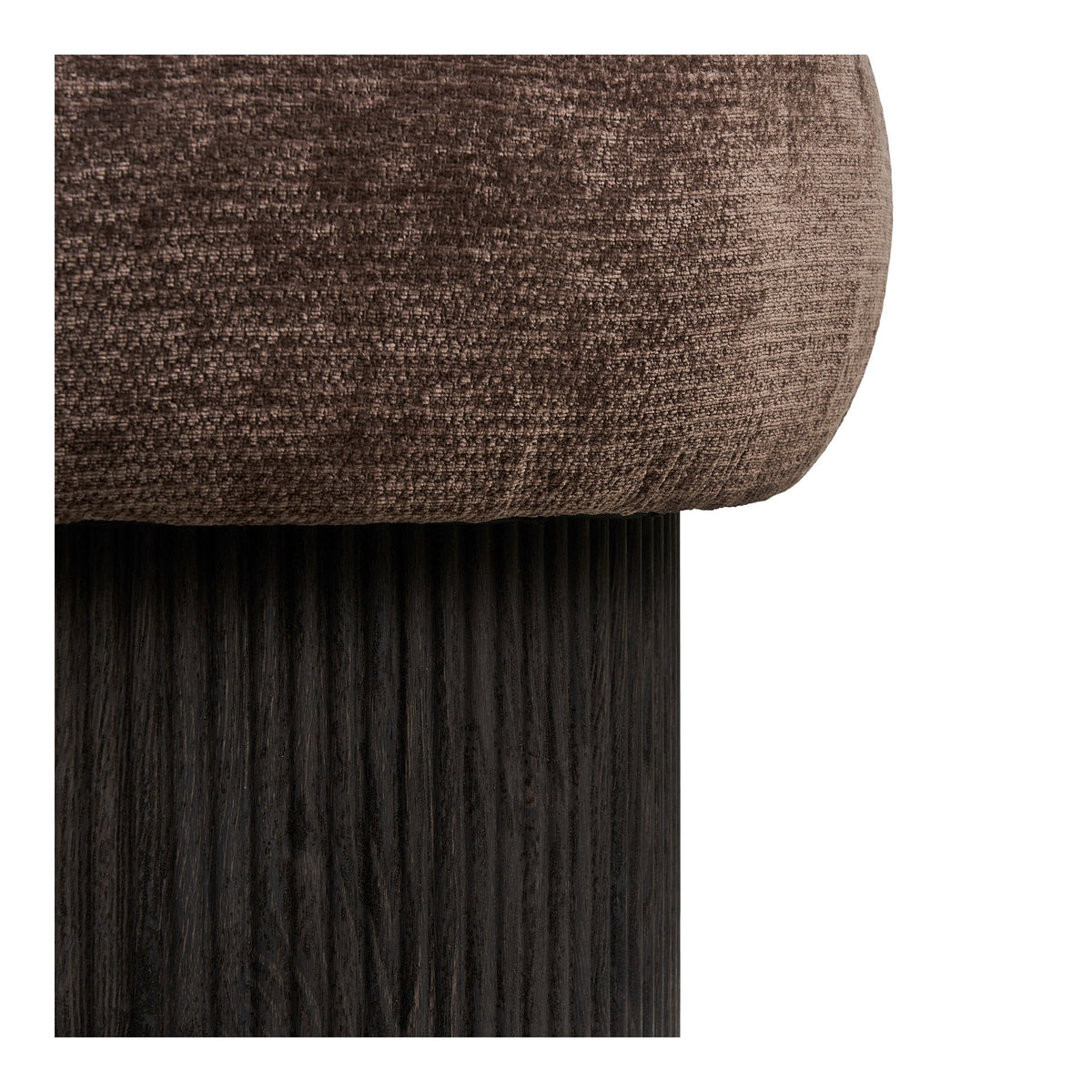 PolsterOase Möbel – Christchurch Pouf mit Chenille, Bezug, Dunkelbraun, Ø 52 cm – Ansicht 4
