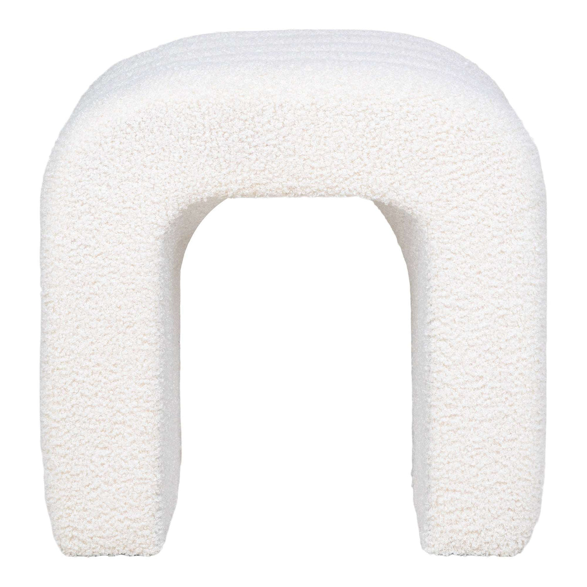 PolsterOase Möbel – Colma Pouf mit Teddybezug, Weiß – Ansicht 3