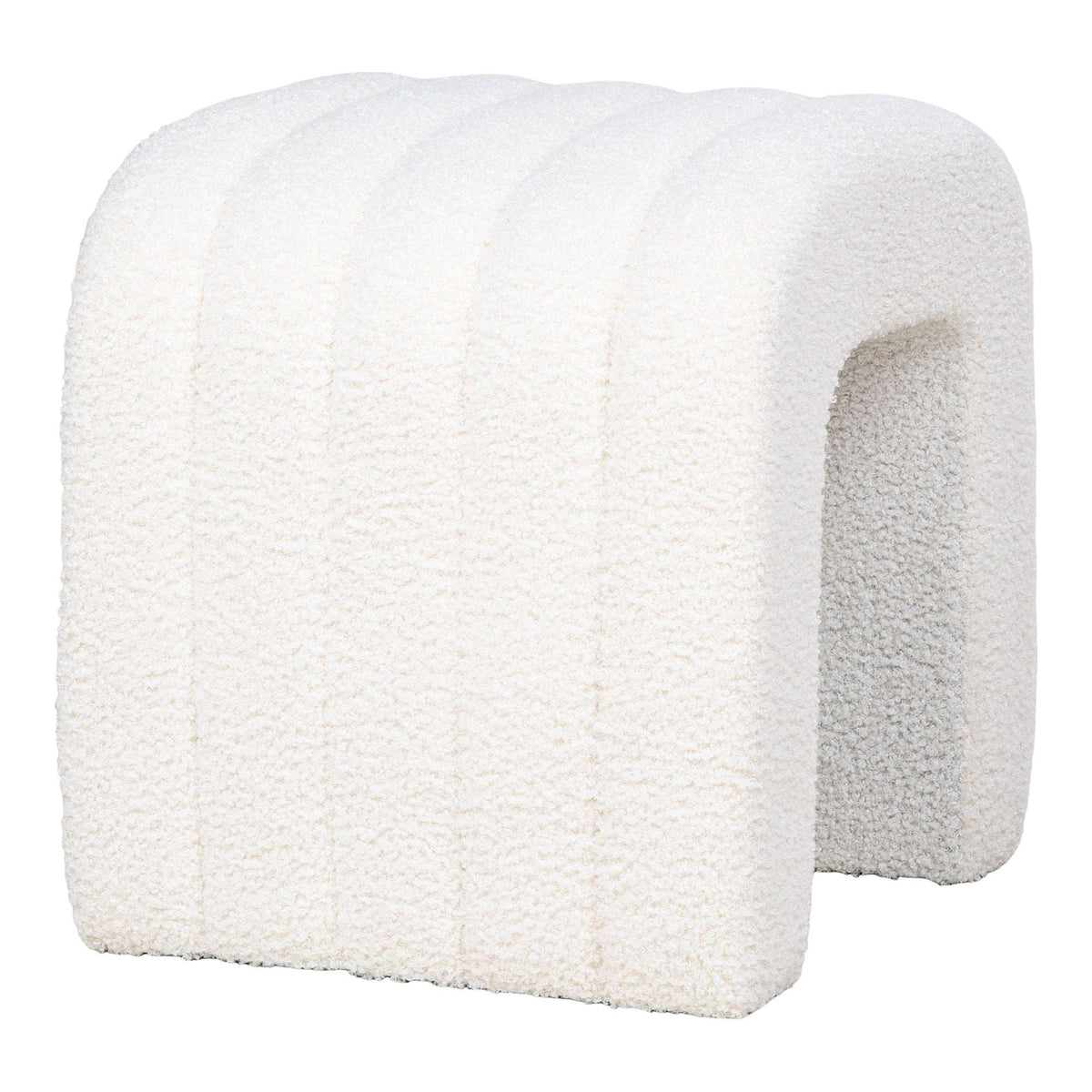 PolsterOase Möbel – Colma Pouf mit Teddybezug, Weiß – Ansicht 4