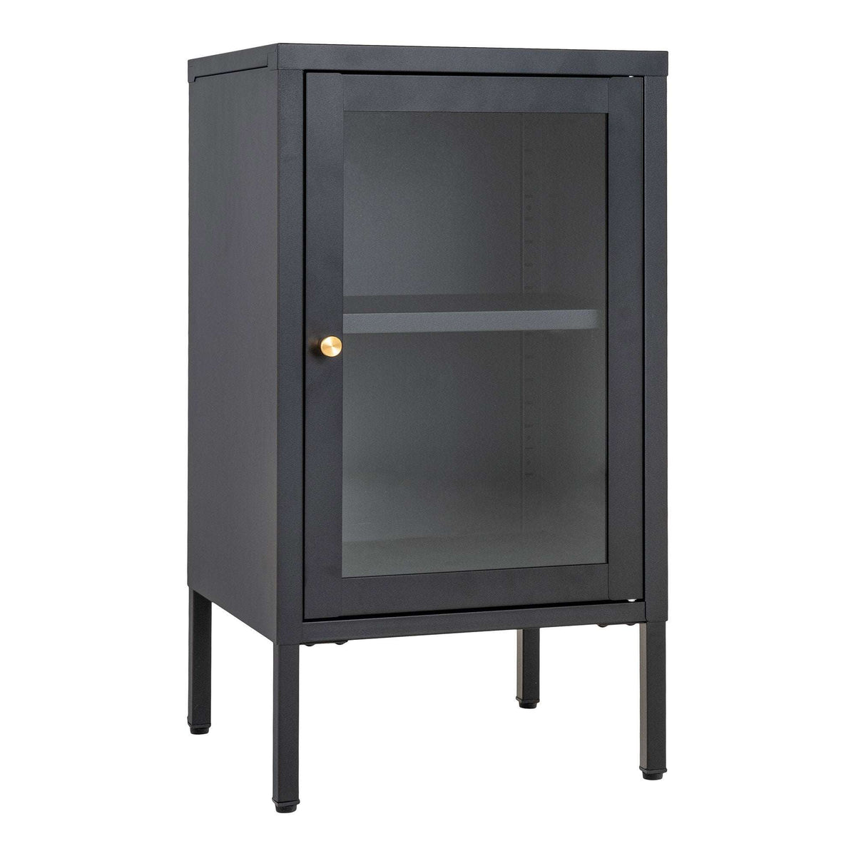 PolsterOase Möbel – Dalby Schrank, 1 Glastür, Stahl, schwarz, 38 x 35 x 70 cm – Ansicht 3