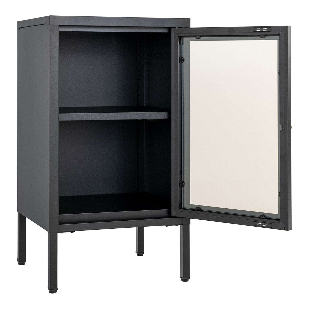 PolsterOase Möbel – Dalby Schrank, 1 Glastür, Stahl, schwarz, 38 x 35 x 70 cm – Ansicht 5