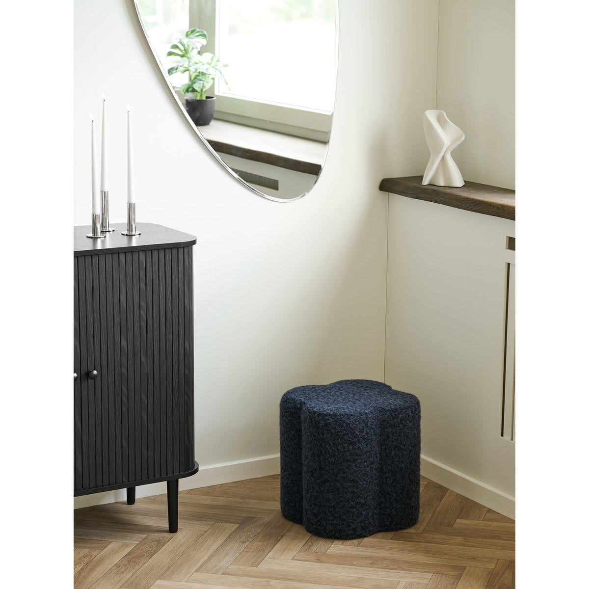 PolsterOase Möbel – Durban Pouf, Blau, Ø 42 cm – Ansicht 5