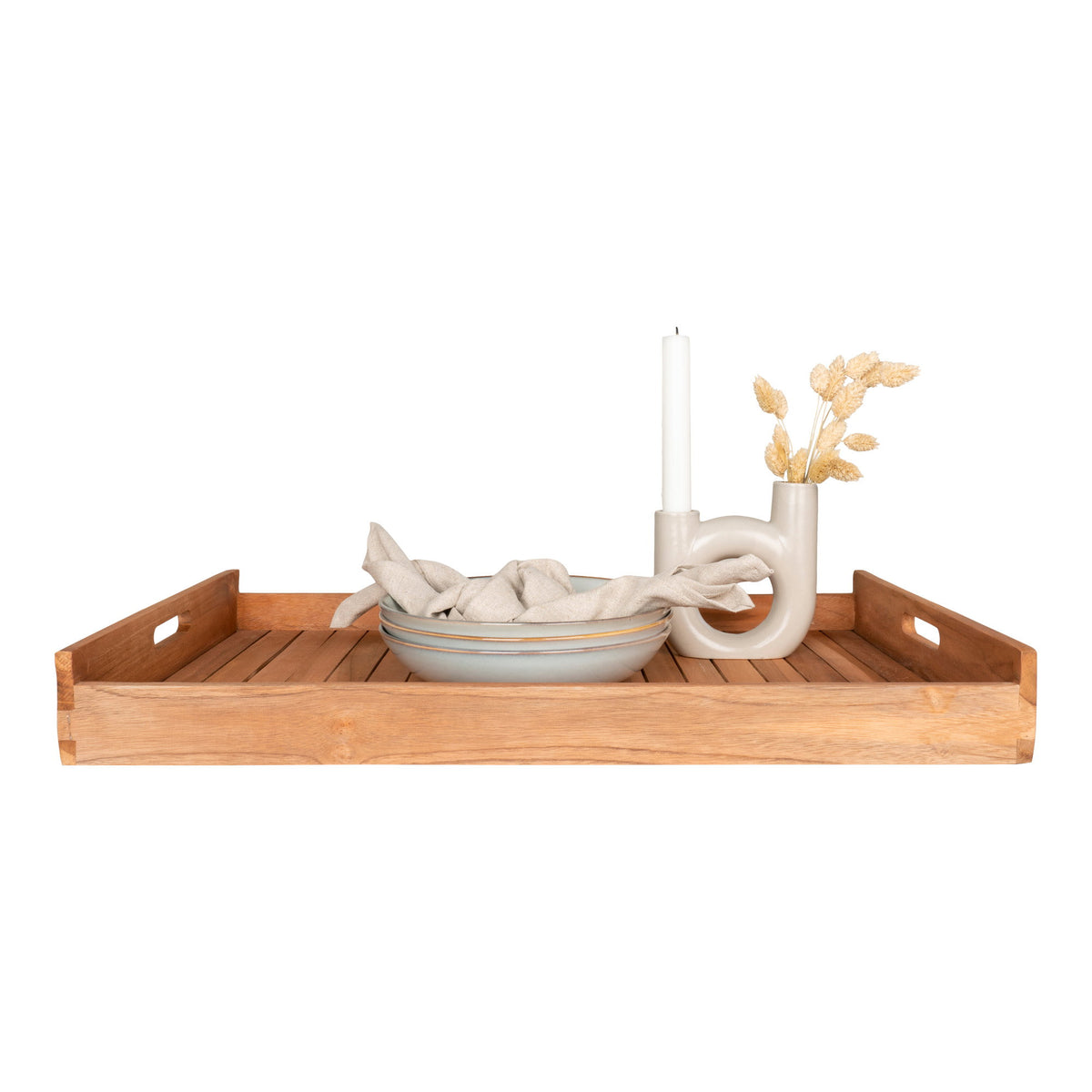 PolsterOase Möbel – Faro Tablett, Teak, natur, 58 x 38 cm – Ansicht 3