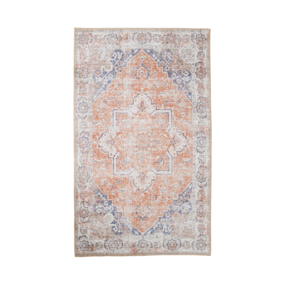 PolsterOase Möbel – Havana Teppich aus Chenille, Orange/Blau, 160 × 230 cm