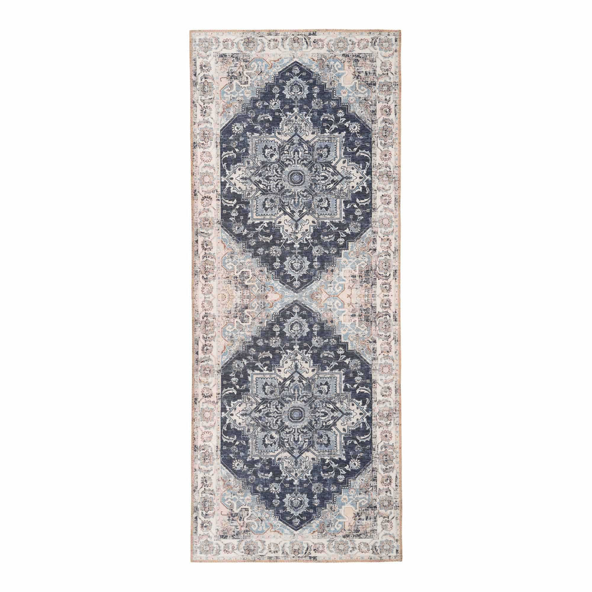 PolsterOase Möbel – Havana Teppichläufer aus Chenille, Blau, 80 × 200 cm
