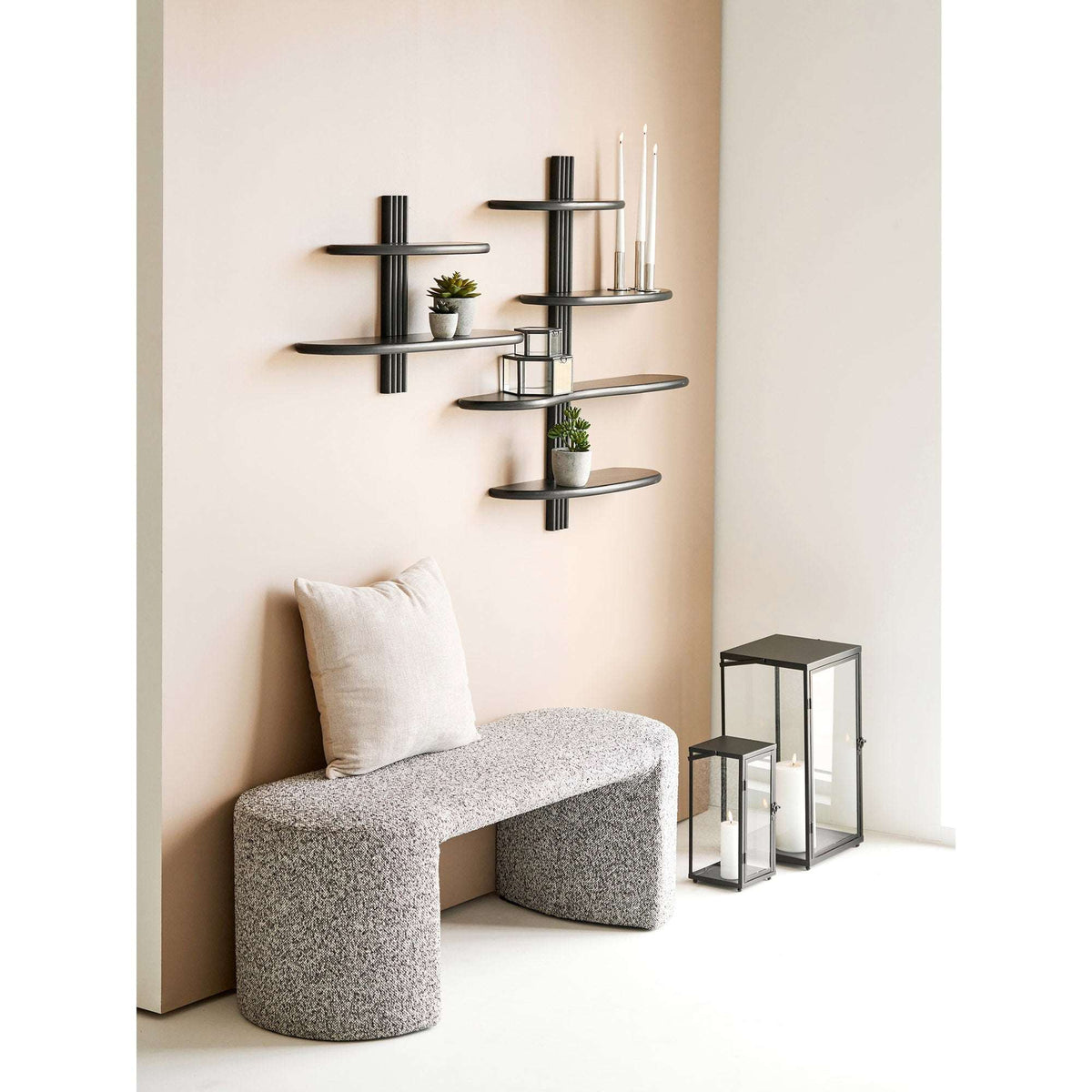 PolsterOase Möbel – Leros Kissen aus Viskose und Baumwolle, Beige, 45 × 45 cm – Ansicht 5