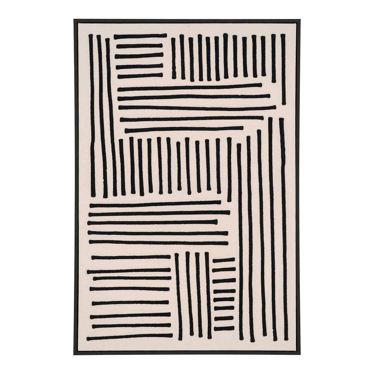 PolsterOase Möbel – Lipari Leinwandbild aus Polystyrol und Baumwolle, Nr. 1, Schwarz/Beige