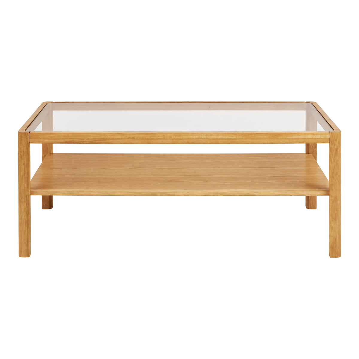 PolsterOase Möbel – Lourmarin Couchtisch aus Eichenholz und Glas, Natur, 110 × 60 cm – Ansicht 3