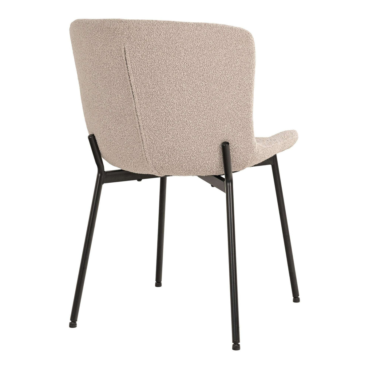 PolsterOase Möbel – Maceda Esszimmerstühle mit Bouclé, Bezug und Stahlgestell, 2er, Set, Beige/Schwarz – Ansicht 5