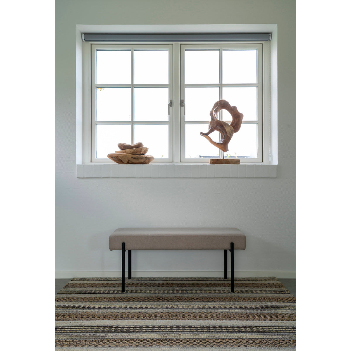 PolsterOase Möbel – Morena Teppich aus Jute und Wolle, handgewebt, Natur/Grau, 160 × 230 cm – Ansicht 3