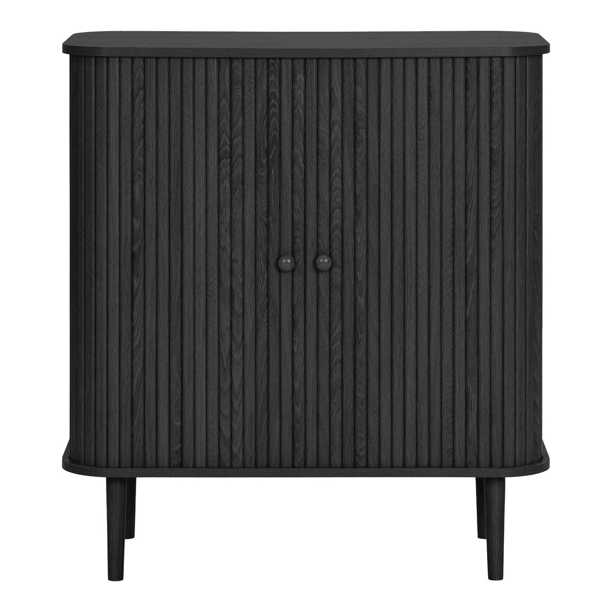 PolsterOase Möbel – Nikko Sideboard aus Kiefernholz, 2 Türen, Schwarz
