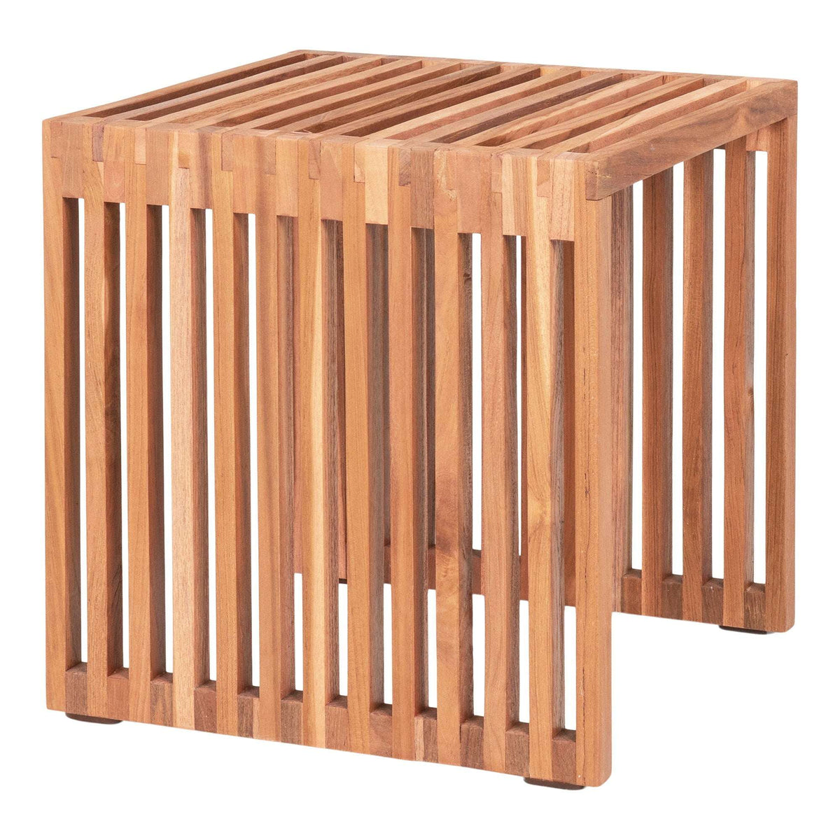 PolsterOase Möbel – Pego Beistelltisch aus Teakholz, Natur, 40 × 40 cm – Ansicht 4