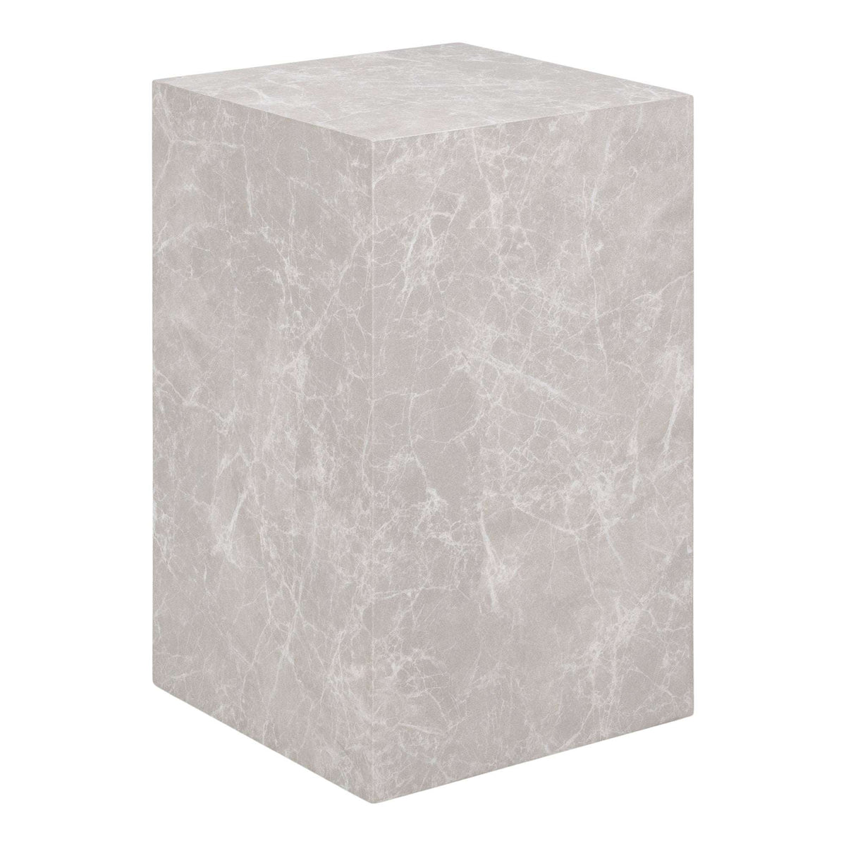 PolsterOase Möbel – Prague Beistelltisch in Marmoroptik, Beige, 30 × 30 cm