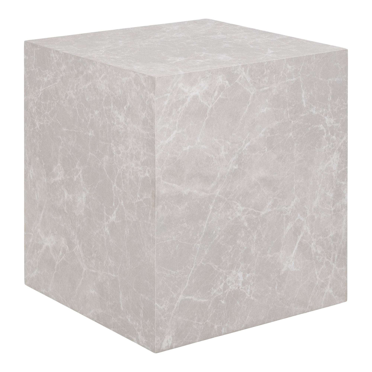 PolsterOase Möbel – Prague Beistelltisch in Marmoroptik, Beige, 40 × 40 cm