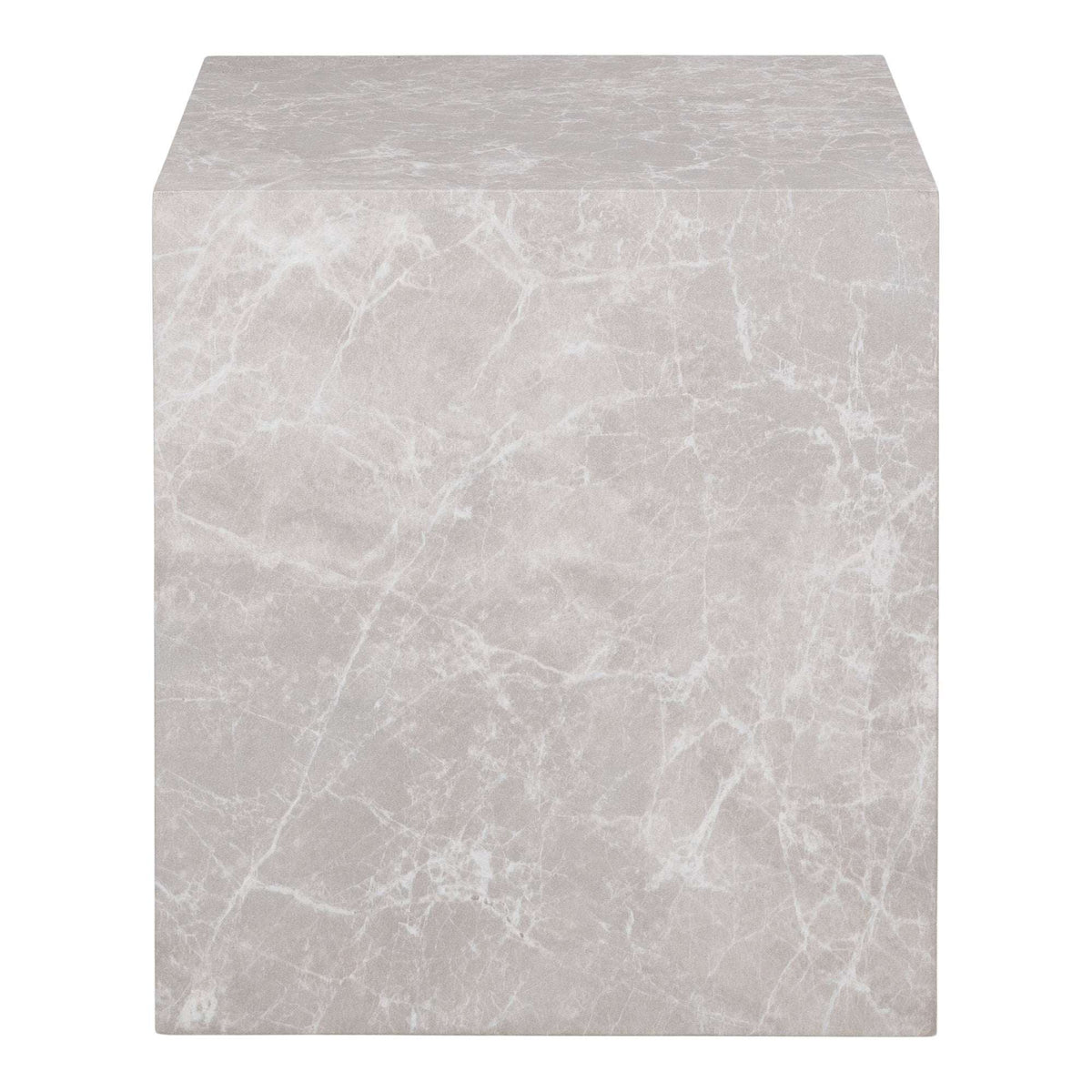 PolsterOase Möbel – Prague Beistelltisch in Marmoroptik, Beige, 40 × 40 cm – Ansicht 3