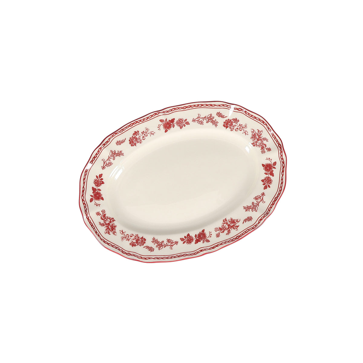 PolsterOase Möbel – Servierplatte 25, 5 x 18 cm, oval, burgunderrot, Cyril, 2er Set